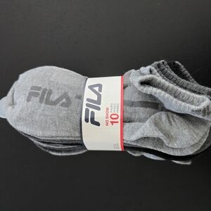 Brand New 10 Pack Of No SHOW Fila Socks